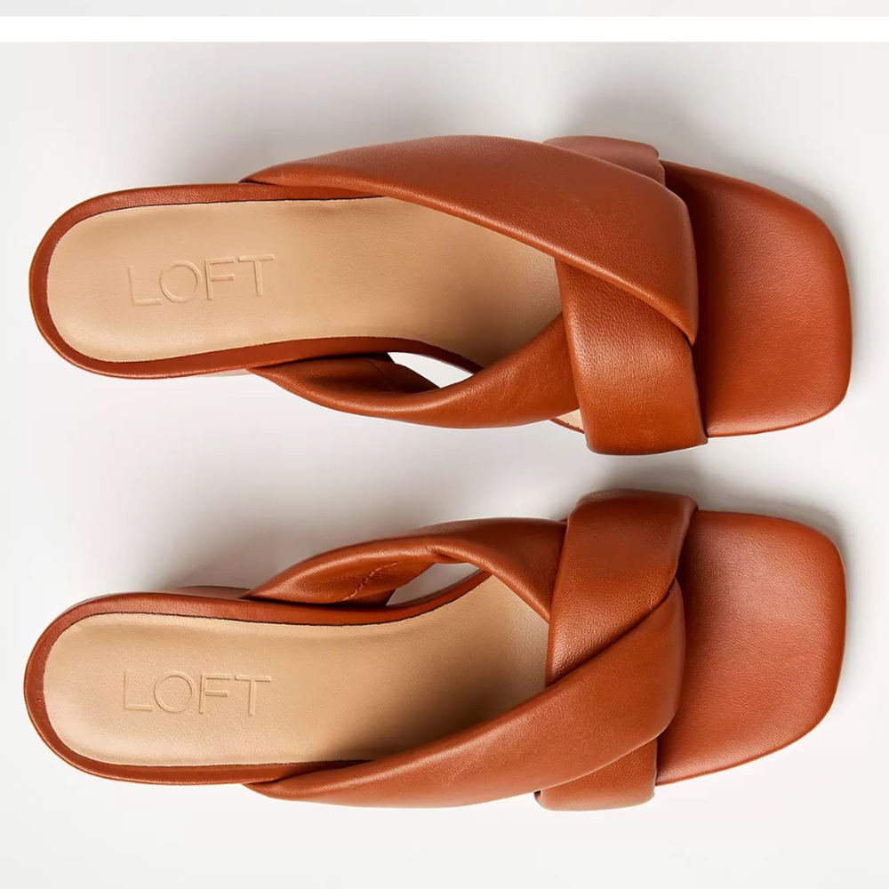 Loft leather puff twist mule size 8 never worn